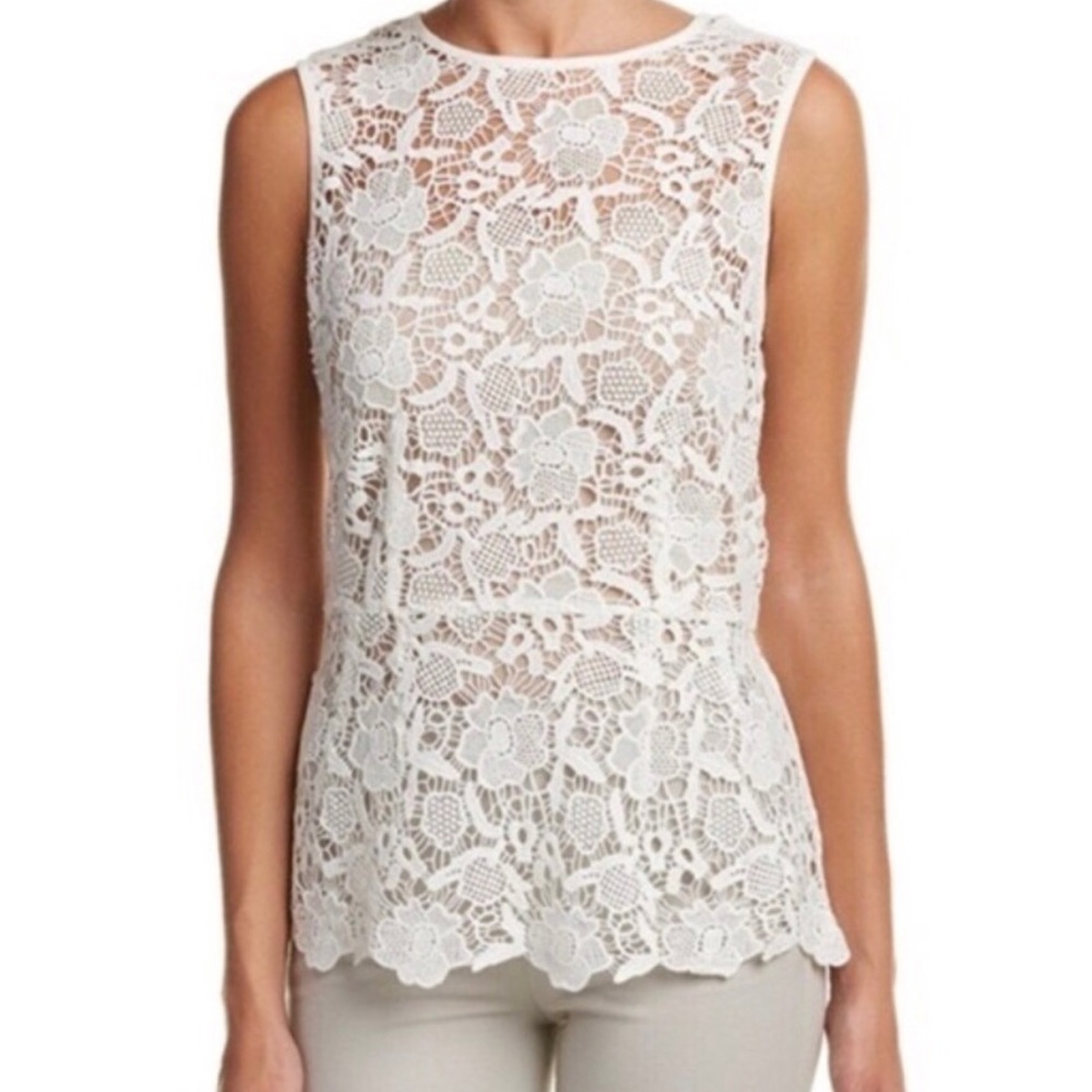 Cabi Lace Peplum Tank Top size small